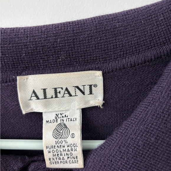 Alfani Made In Italy Wool Deep Purple Long Sleeve Polo - Picture 4 of 5